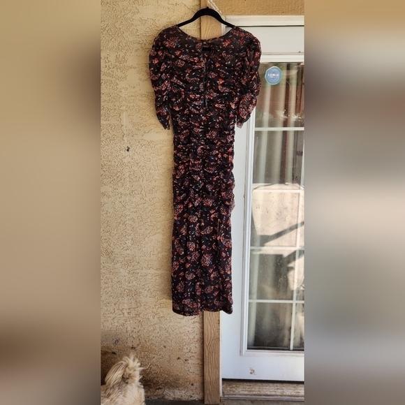 FREE PEOPLE Briella Ruched Midi-Dress - Twilight Combo‎ - Picture 8 of 9